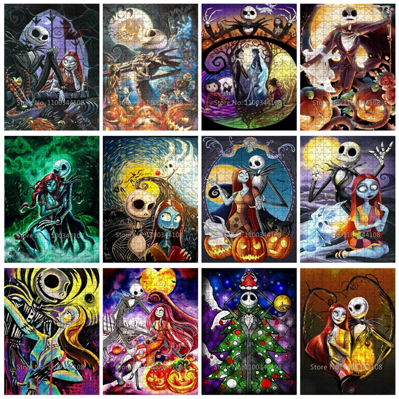 Nightmare Before Christmas Jigsaw Puzzles Disney Halloween Corpse Bride  Ghost Wooden Puzzle for Adult Decompression Toys Games - AliExpress