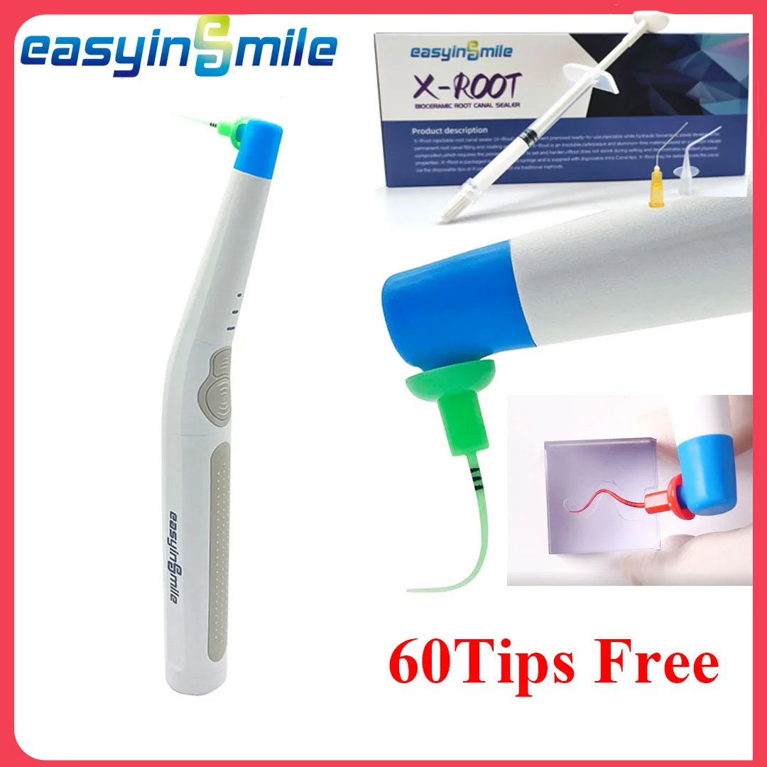 Easyinsmile Endo Activator Dental Sonic Root Canal Sealing Endodontica Bioceramic Filling Sealer Irrigator with 60 Tips No Break