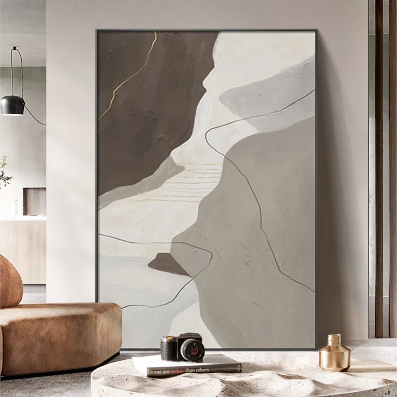 

Pure Hand Drawing Oil Painting Abstract Decorative Modern Minimalist Living Room Background Wall Hanging