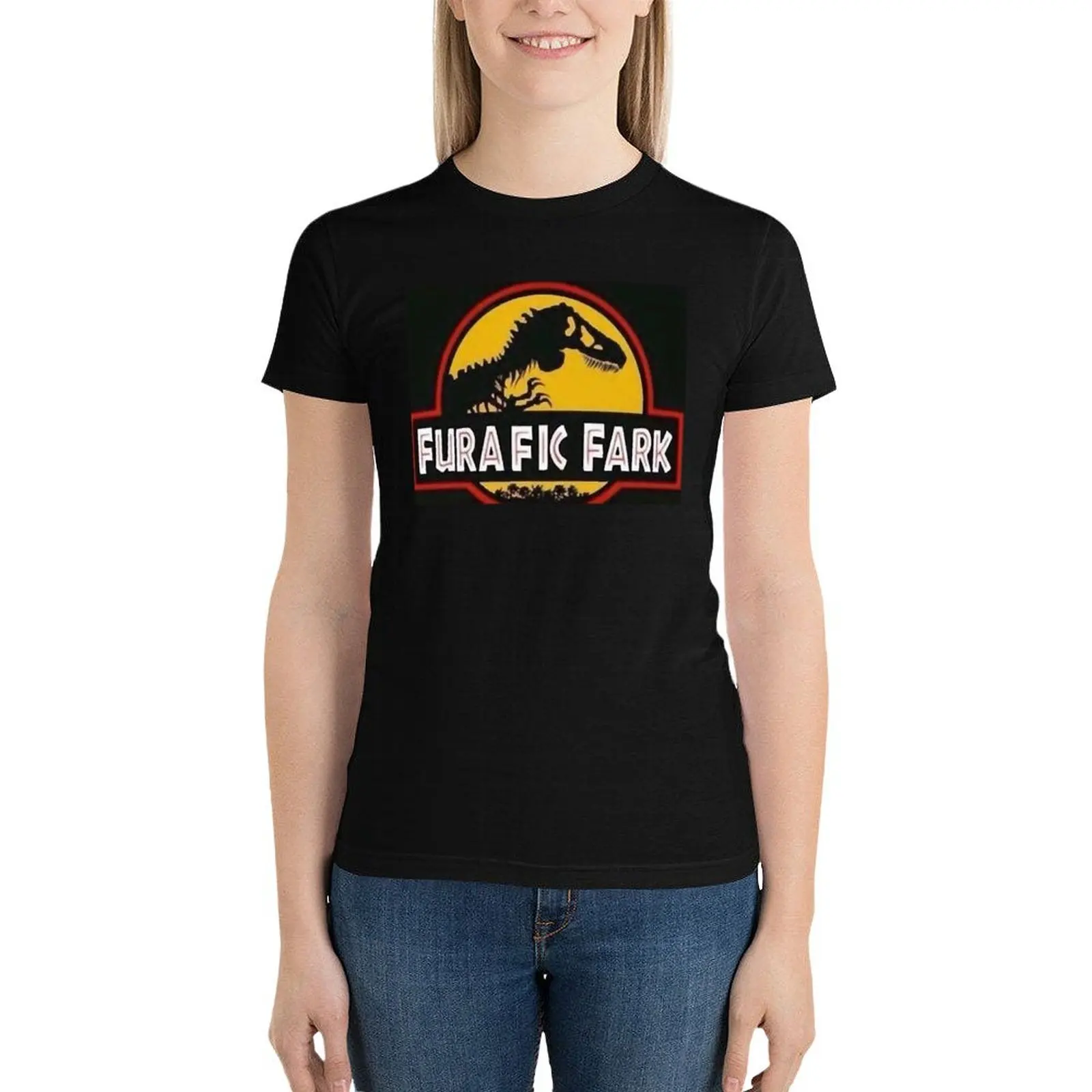 Furafic Fark T-Shirt kawaii clothes animal print shirt for girls white t shirts for Women