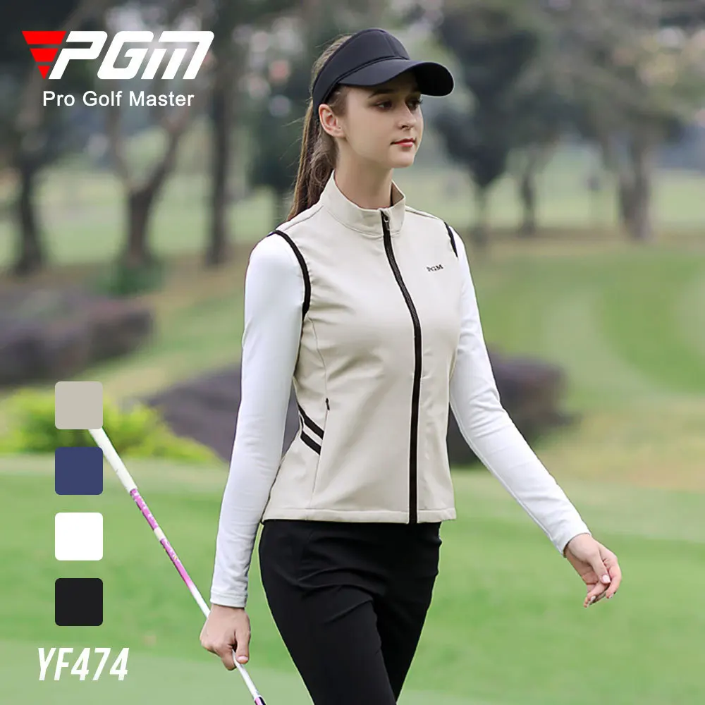 PGM Golf Women's Vest Autumn Winter Warm Clothing Sports and Leisure Fashion Ultra Lightweight Sports Lady Top YF474