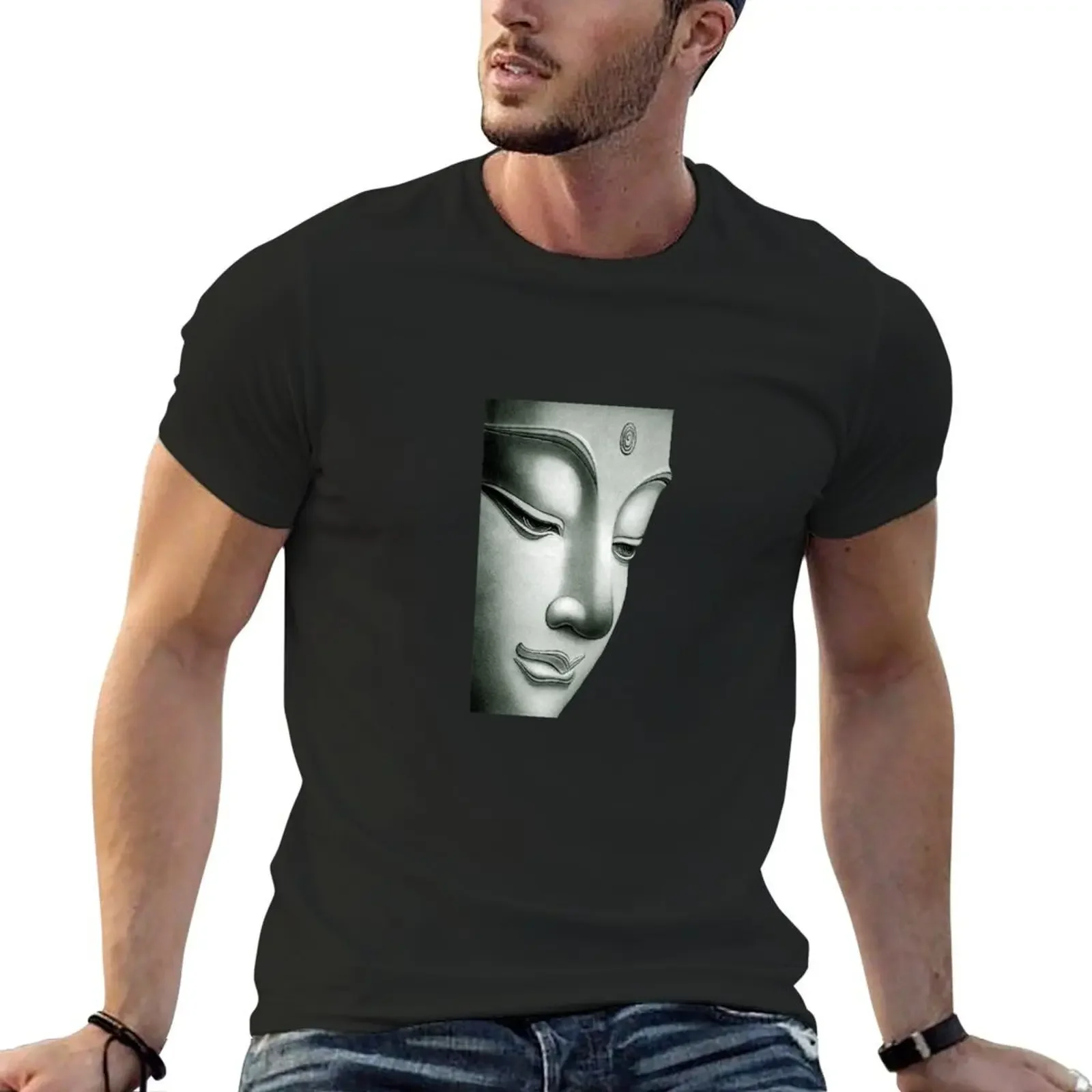 

Smiling Buddha T-shirt graphics Blouse kawaii clothes mens clothes