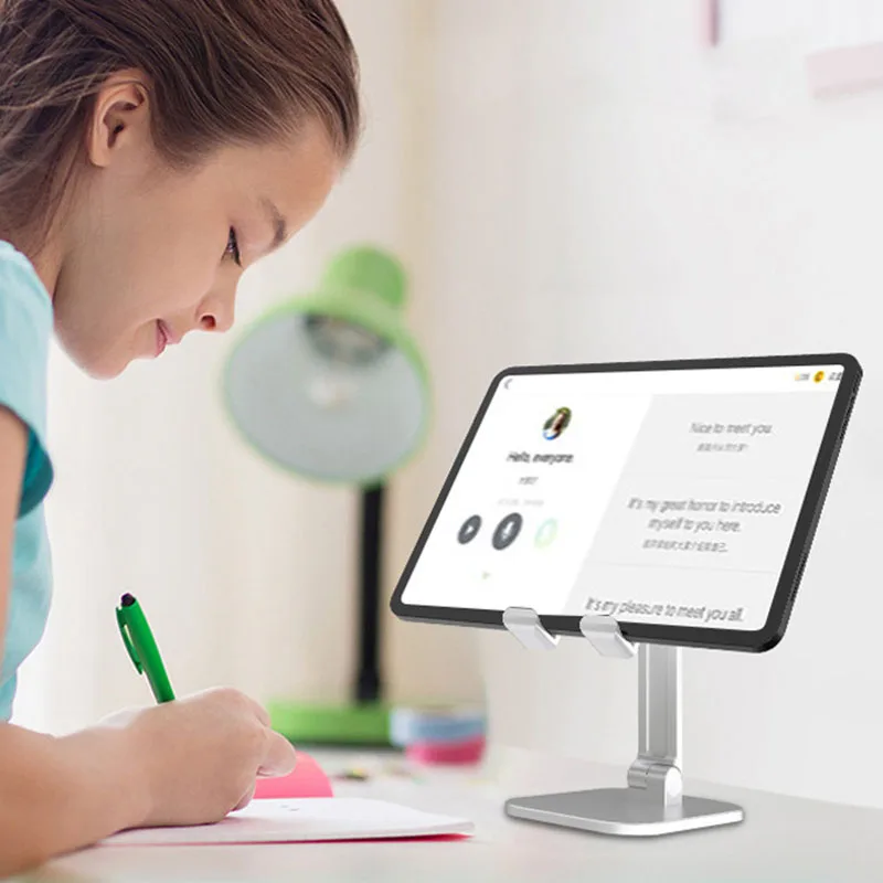 Universal for iPad Tablet & Phone Lazy Holder Desktop Desk Support Adjustable Collapsible Metal Stand for Mobile Phone