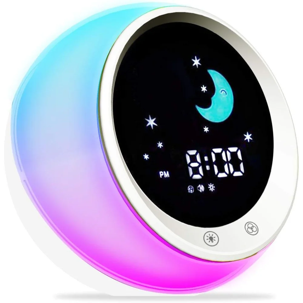 

I·CODE Time to Wake Alarm Clock for Kids, Children's Sleep Trainer, Kids Wake Up Light, Sleep Sound Machine