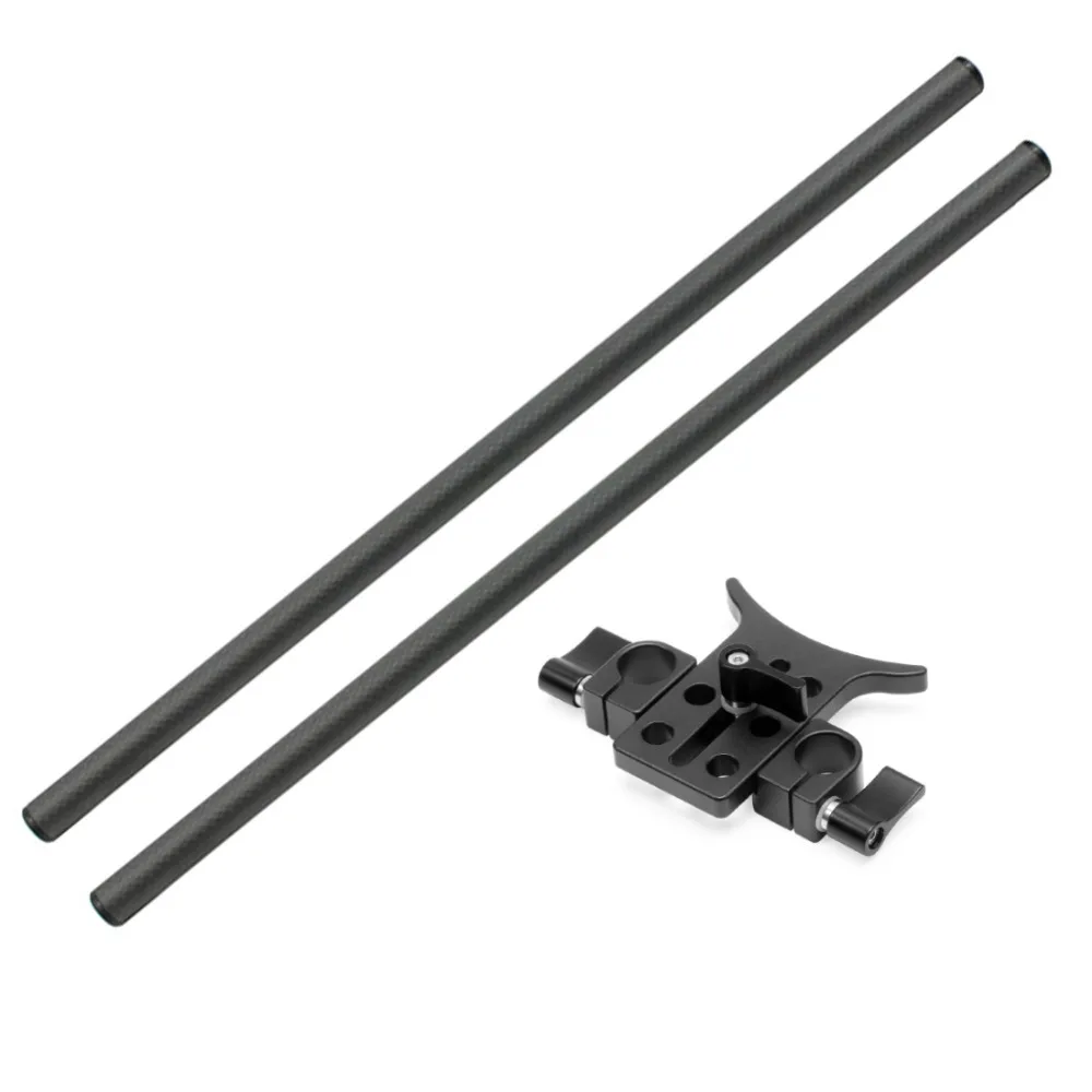 2PCS 10cm 25cm 30cm 40cm Carbon Fiber Tube Rod w/ 15mm Telephoto Lens Support fo