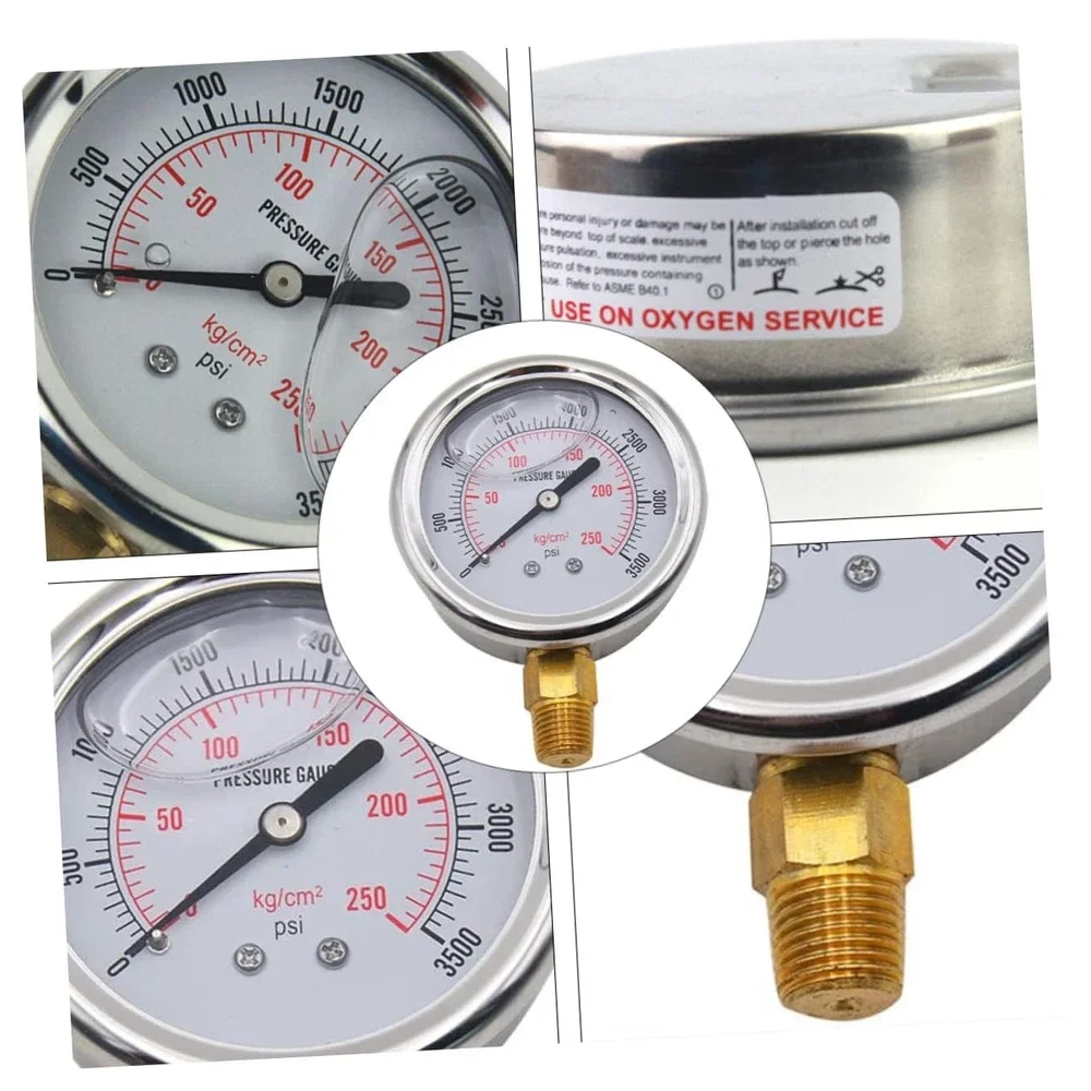 3500 PSI 압력 게이지 다이얼 디지털 압력 진공 마노미터 3/4 NPT 워터 펌프, 공기, 가스, 물, 연료, 액체용