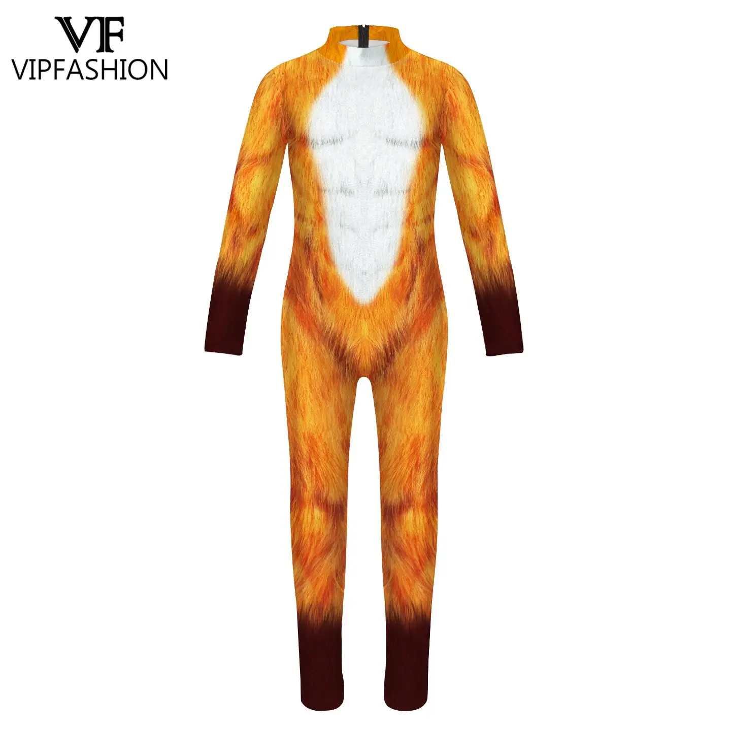 VIP FASHION Child Husky Wolf Costume Halloween Animal Cosplay Jumpsuits Kids Zentai Bodysuit Carnival Party Rompers Outfits cosplay costume