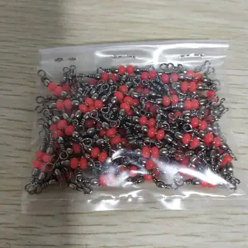 50Pcs/lot Fishing Rolling Brass Barrel Triple Swivels Bearing Connector Solid Ring Fishing Fishing Tackle Accessory 3