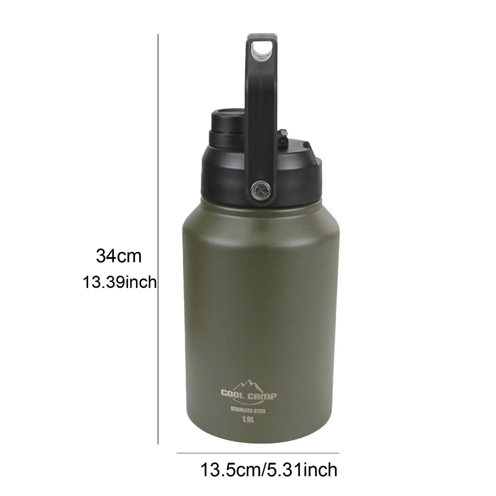 Gallon Insulated Water Bottle Large Capacity with Handle Lids Leakproof for Hot Cold Drinks for Hiking Gym Fishing Sports Party