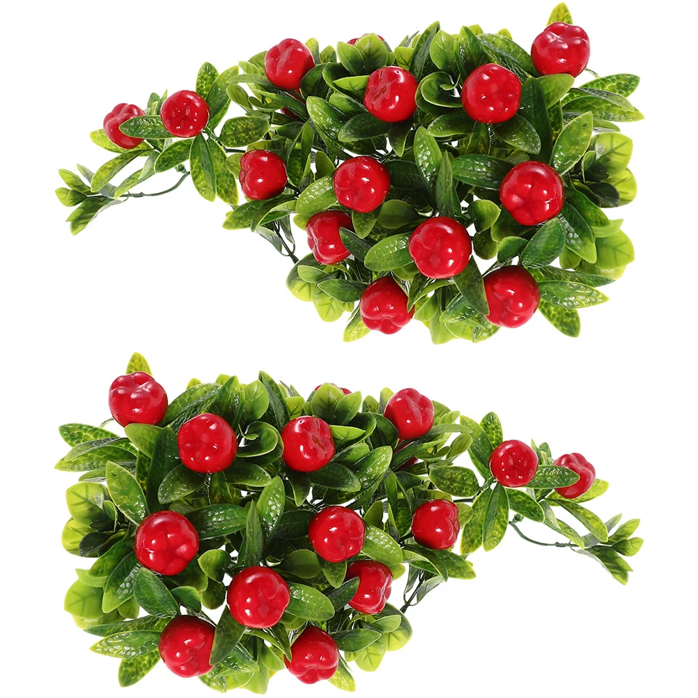 

Artificial Apples Teardrop Wreath Simulated Fruit Hanging Ornaments Home Decor Fake Plant