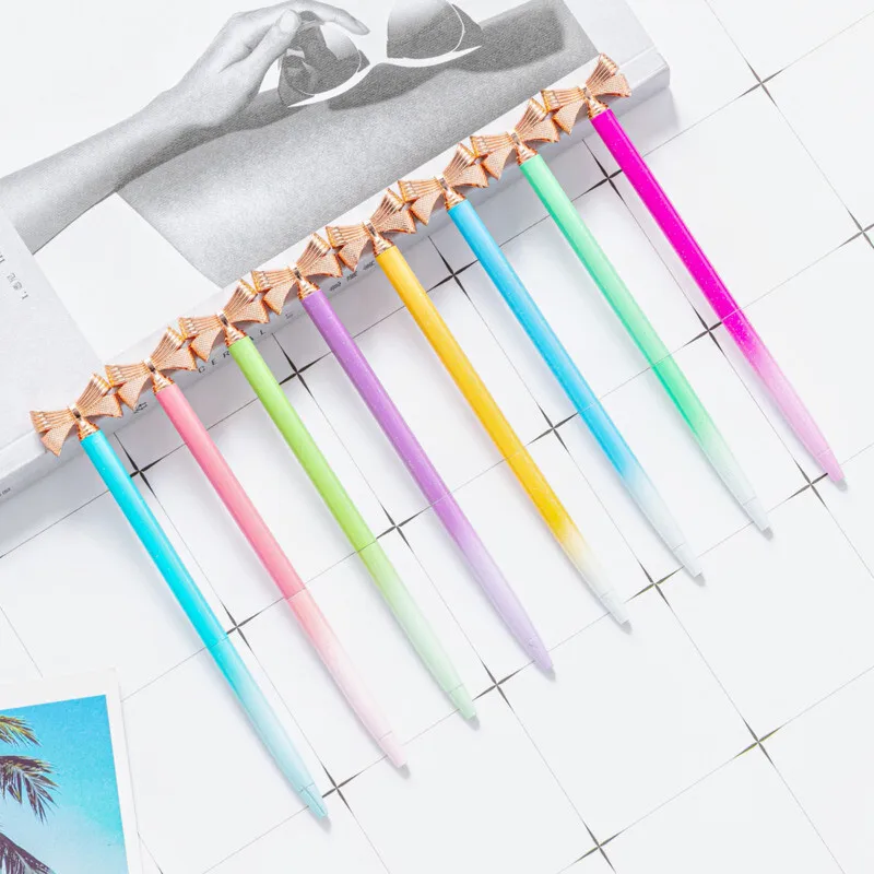 1 Piece Kawaii Ballpoint Pen School Office Supply Stationery Novel Cute Bow Metal Luxury Brand High Quality Spinning Sweet