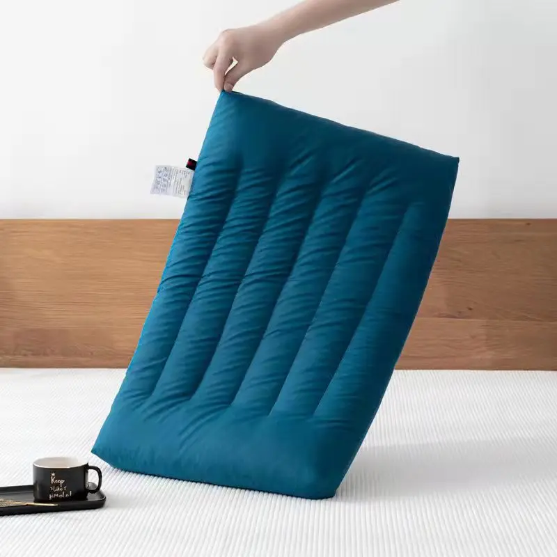 Children Pillow Cotton Feather Velvet Solid Low Flat Pillow Neck Protection Ultra Thin Pillow Adult Bedding Without Pillowcase 5