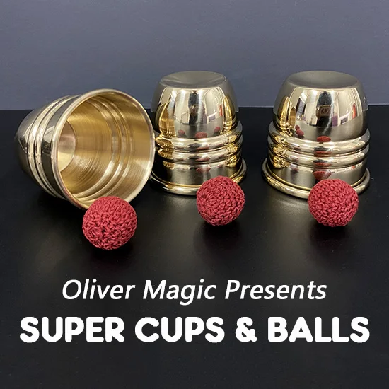 

Super Cups and Balls (Brass) by Oliver Magic Gold Cup Magic Tricks Balls Appearing/Disappearing Close Up Illusions Gimmick Toys