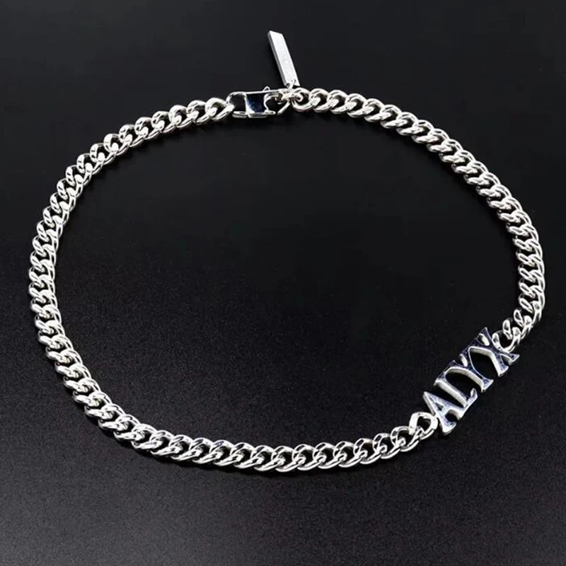 

ALYX-9SM Neclaces for Woman Titanium Steel Roller Coaster Letter Chain Hip-Hop for Men Choker