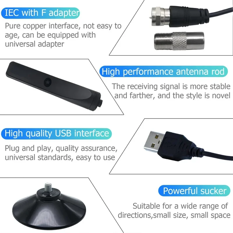 4K New Digital Tv Antenna Receiver Indoor and Outdoor High-Definition Digital Terrestrial Wave Hdtv Tv Antenna Supports Multiple - 5