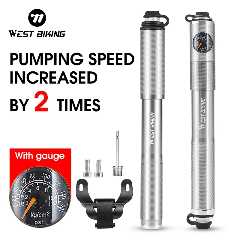 WEST BIKING Road Bike Pump Pressure Gauge 130-160 PSI Speed Tire