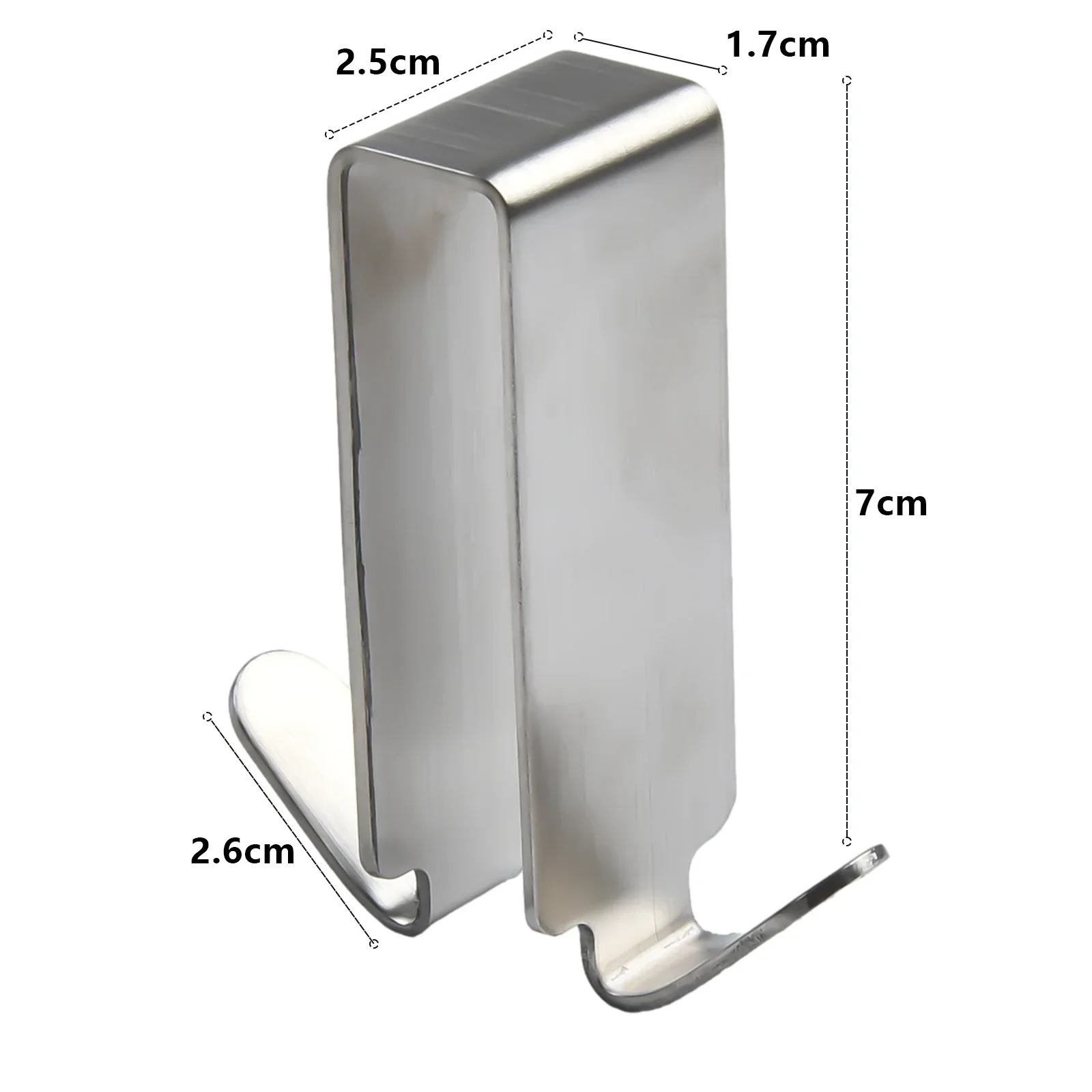 1pc Bathroom Shower Door Hook Stainless Steel Over Glass Door Shower Towel Rack Double Sided Frameless Bathroom Hanger Punch 2