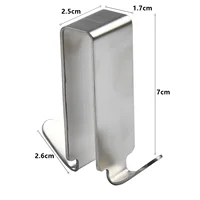 1pc Bathroom Shower Door Hook Stainless Steel Over Glass Door Shower Towel Rack Double Sided Frameless Bathroom Hanger Punch 2