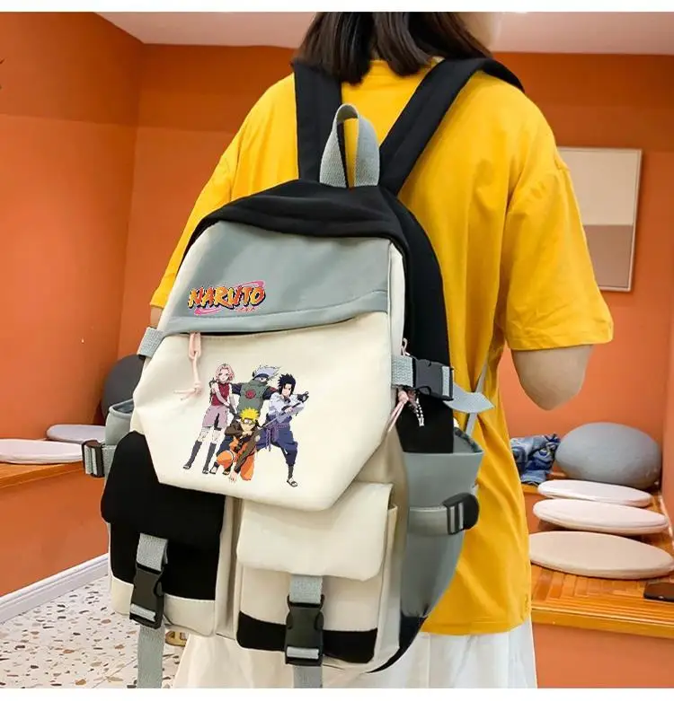 New Naruto Anime Peripheral Backpack Large-capacity Schoolbag for Primary and Secondary School Students for Men and Women