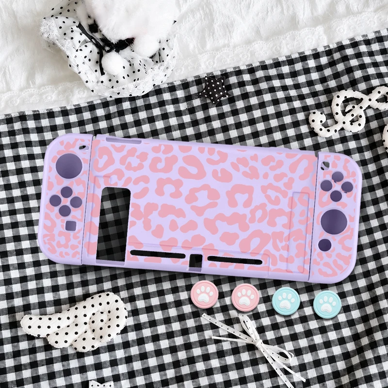 Switch OLED Protective Soft TPU Case Cover - Detachable, Full Protection, Dustproof, Slim Design with Bonus Thumb Grips