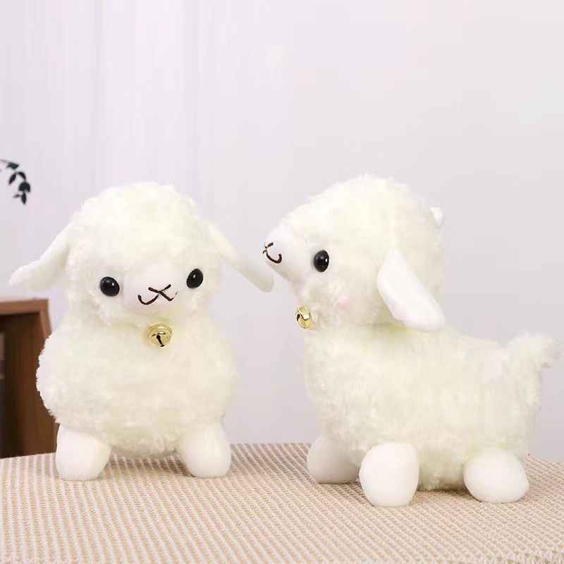 25cm super süße Glocke Schaf Plüsch puppen Kawaii Glocke Lamm Lappen Puppe Alpaka Spielzeug ausgestopft weiches Tier Geburtstag Hochzeits feier Spielzeug Geschenk – Detail 5