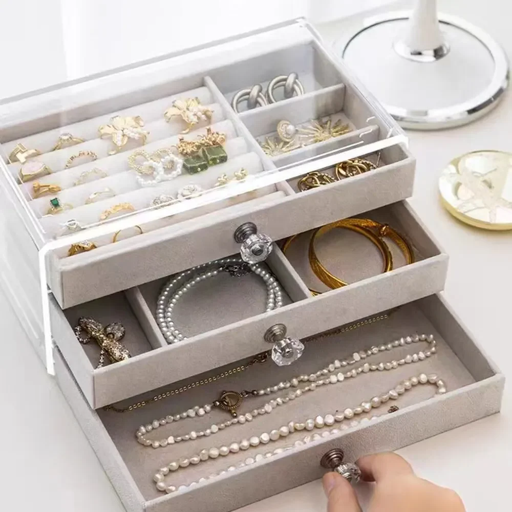 

1 Piece of Acrylic Drawer Jewelry Storage Box Multi-functional Drawer Jewelry Organizer Box Dust-proof Display Stand