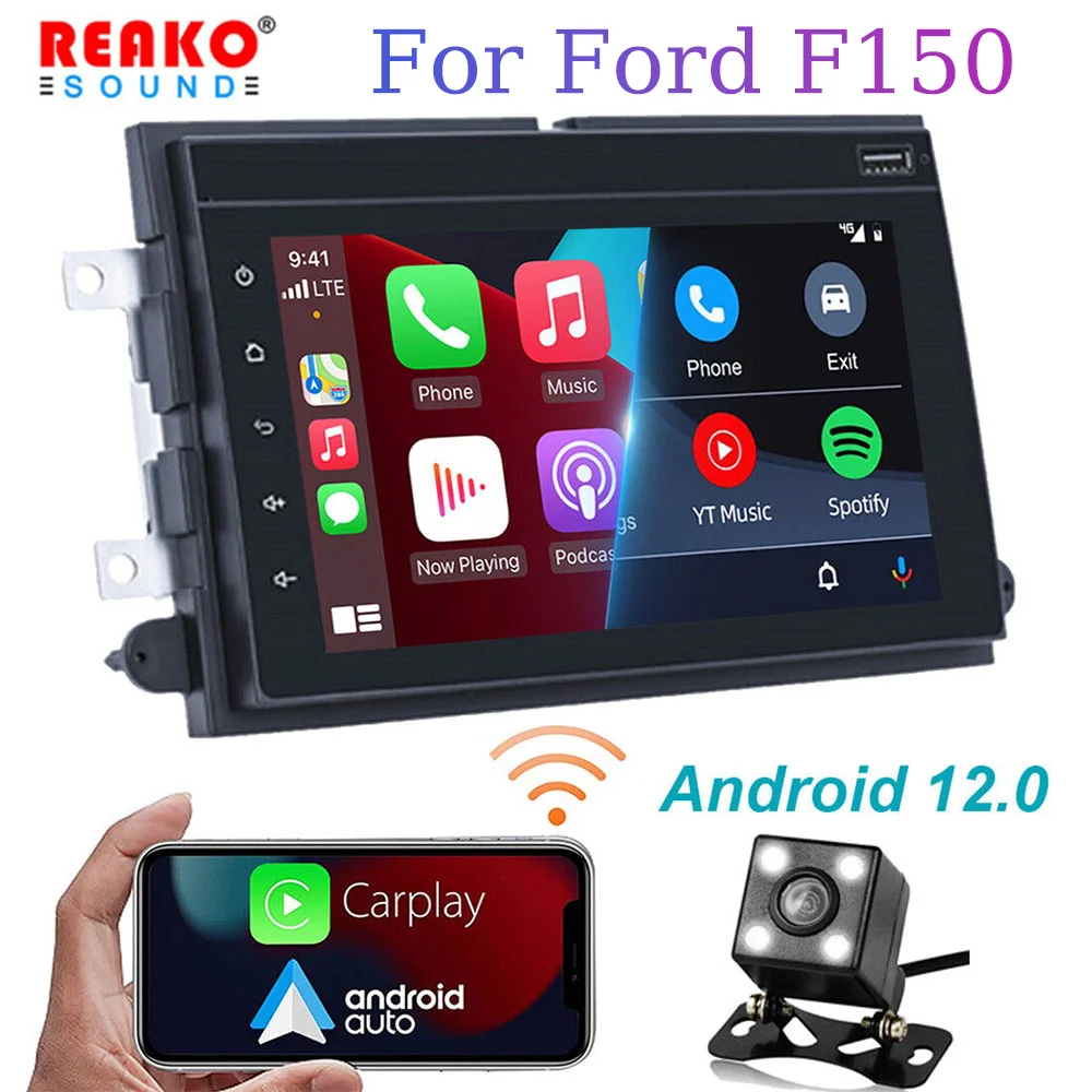 

Автомобильный радиоприемник 2 Din на Android 12 для Ford F150 F250 F350, мультимедийный плеер IPS Carplay, автомобильное стерео, Wi-Fi, GPS-навигация