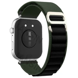 Breathable Nylon Loop Sport Strap - Adjustable Replacement Wristband for Huawei Watch Fit 3 (Green Black)
