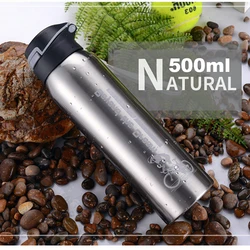 500ml Insulated Stainless Steel Cycling Water Bottle with Straw (Sliver)