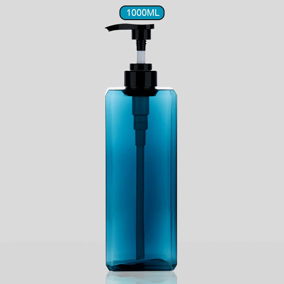 1000ml Square Refillable Pump Bottle for Shampoo, Conditioner, and Body Wash