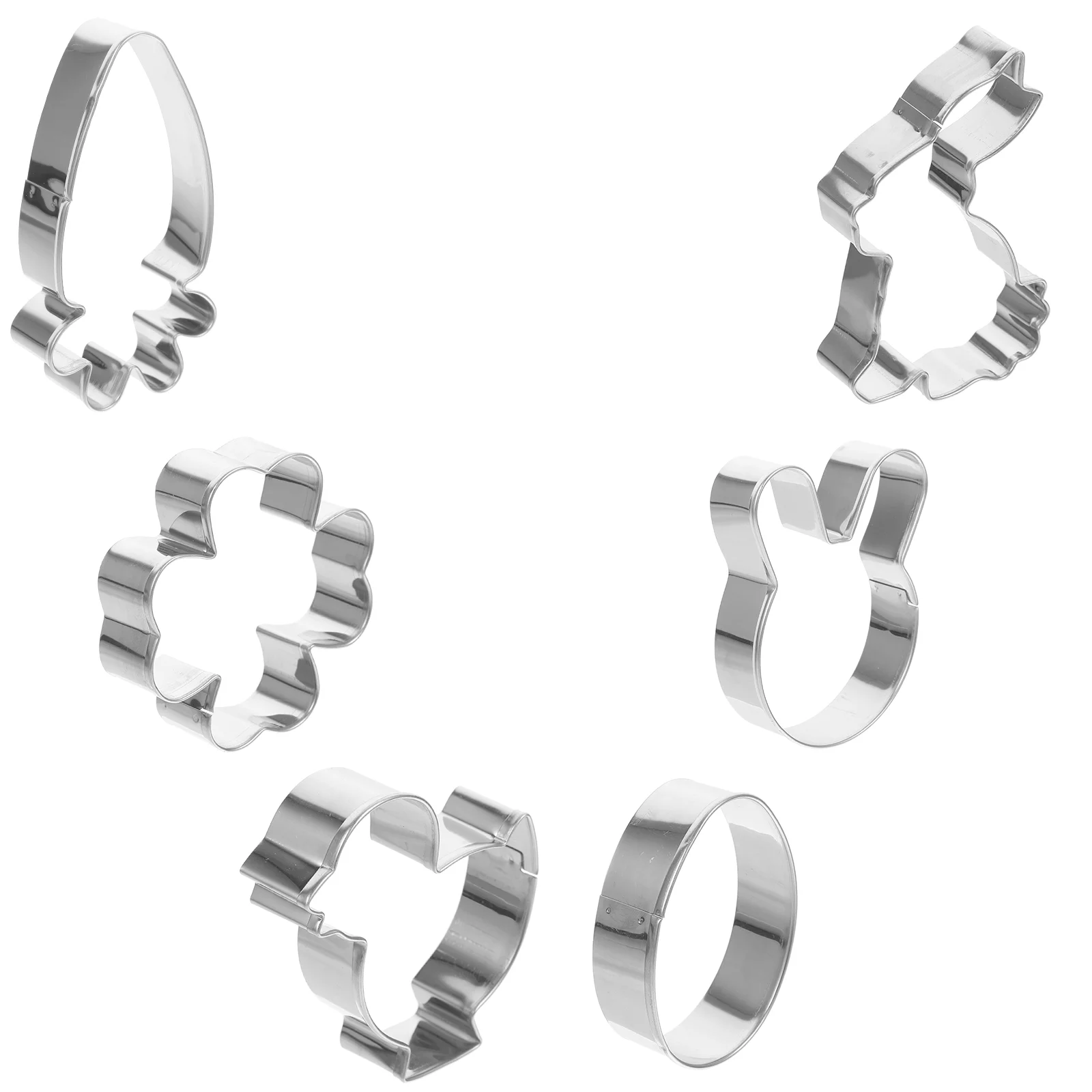 

6 Pcs Easter Cookie Cutters Reusable Biscuit Small Mold DIY Biscuits Postage Stamps Baking Molds Stainless Steel Kitchen