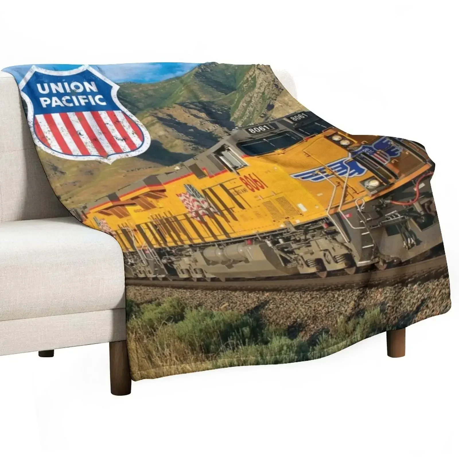 

Union Pacific (состаренное) одеяло, индивидуальный подарок, мягкие кровати, клетчатые одеяла