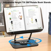 Book Stand for Reading Adjustable Book Holder with 360° Swivel Foldable Cookbook Stand Textbook Stand for Music Scores Recipe 1