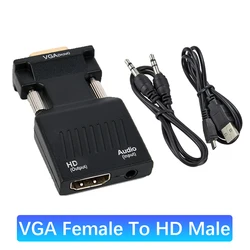 HDMI to VGA Converter with Audio Output - High-Definition 1080P Adapter (Vga to hd)