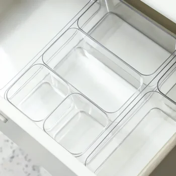 Boîte de Rangement Transparente en Plastique, Conteneur pour Bijoux, Maquillage 1
