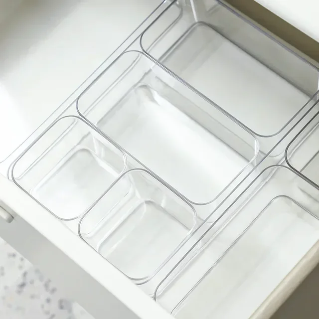 Boîte de Rangement Transparente en Plastique, Conteneur pour Bijoux, Maquillage 1