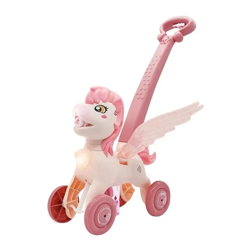 

Bubble Blower Lawn Mower Automatic Bubble Blower With Lights Cartoon Electric Bubbles Blowing Push Cart Toys For 3 4 5 6 7 8