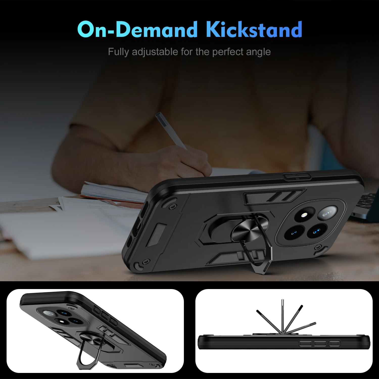 Military Grade Shockproof Protective Case with Ring Stand Holder