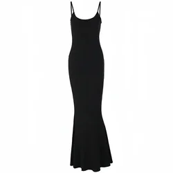 Women's Sleeveless Backless Bodycon Maxi Dress - Elegant Summer Outfit - S (Black)
