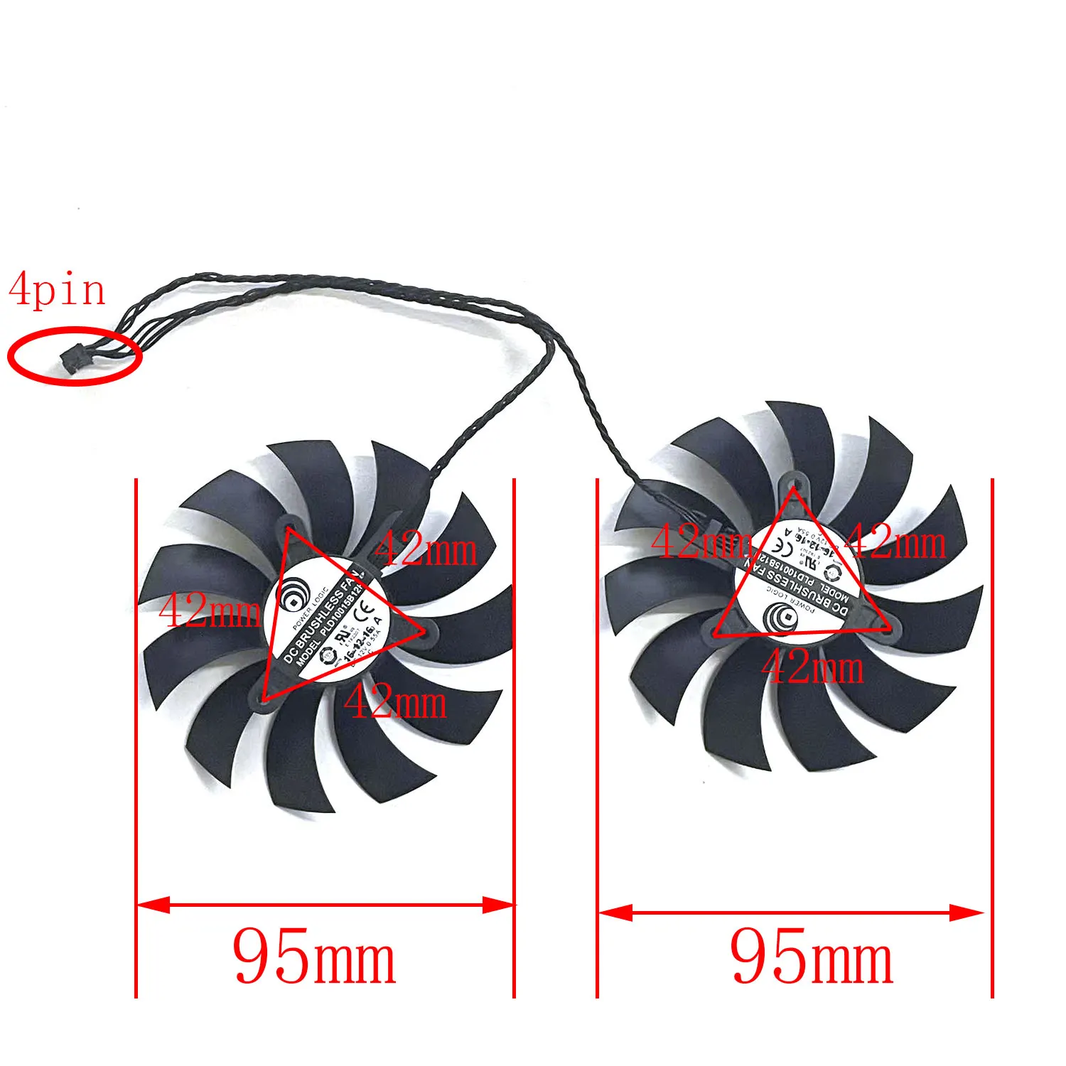 New original 4PIN 95MM PLD10015B12H DC 12V 0.55A for EVGA GTX 1080 1070TI 1070 ACX graphics card cooling fan