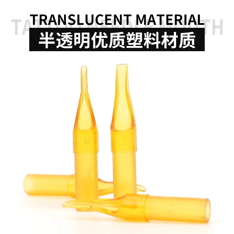 Disposable RT/FT Tattoo Nozzle Tips Yellow Plastic Steriled Assorted Permanent Makeup Needle Tubes Supplies 50Pcs tattoo microblading needles