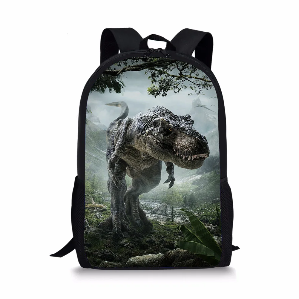 2023Children Kids Boys Fashion 3D Cool Dinosaurs Print Men Shoulder Backpack Bags Teenagers Tyrannosaurus Student Schoolbags