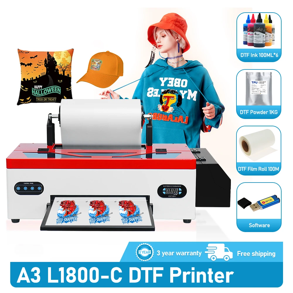 Dtf Impresora A3 11.8 "Dtf Macchina Da Stampa Per T-Shirt A Trasferimento Termico Per Epson L1800 Testa Per Stampante Di Trasferimento Hallowen Fai Da