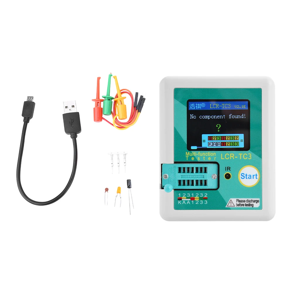 LCR-TC3 Transistor Tester Zener Diode Tester TFT Voltage Regulator Diode NPN PNP Bipolar Transistor Resistor Potentiometer