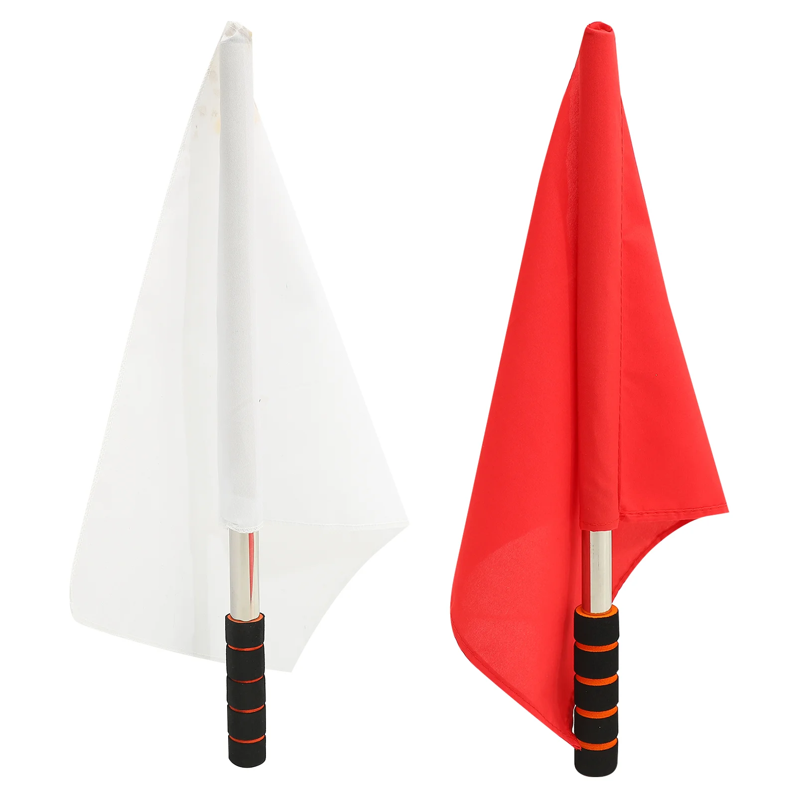 

2 Pcs Referee Border Flag Flags Hand Signal Banner Match Referees Conducting Cloth Commanding Traffic
