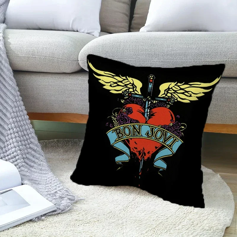 

Short Plush Body Pillow Cover 45x45 Double Sided Printing B-Bon Jovi Chair Cushion Decorative Pillowcase Covers for Bed Pillows