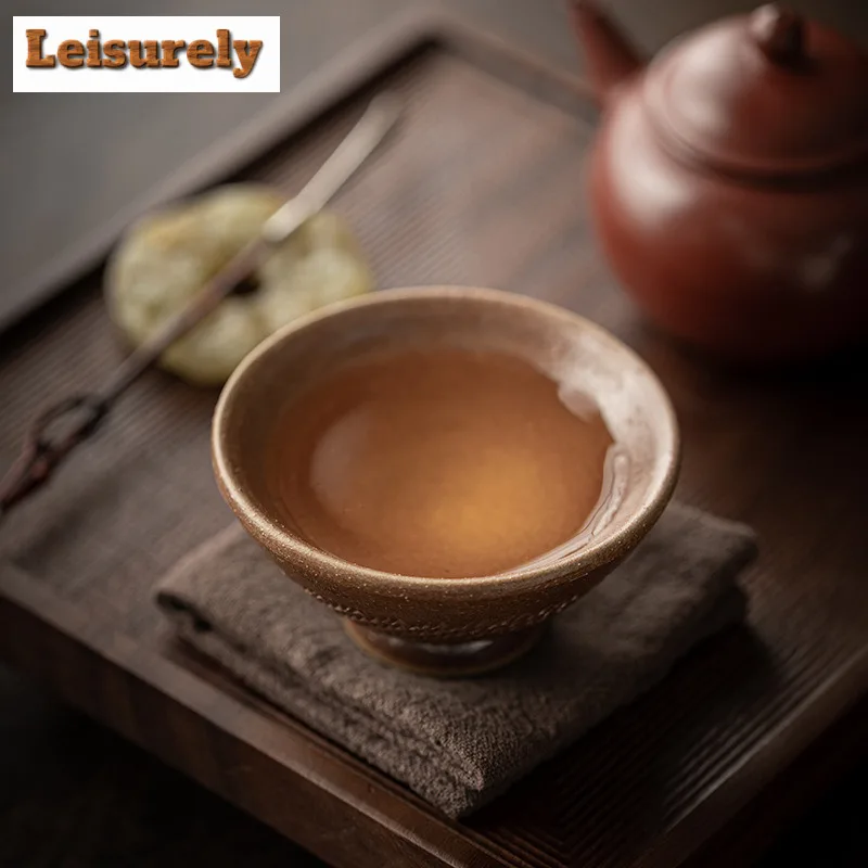 Coarse Pottery Antique Teacup Antique Tea Bowl Water Jug Smelling Cup Jianzhan Master Cups Chinese Tea Set Accessories Supplies