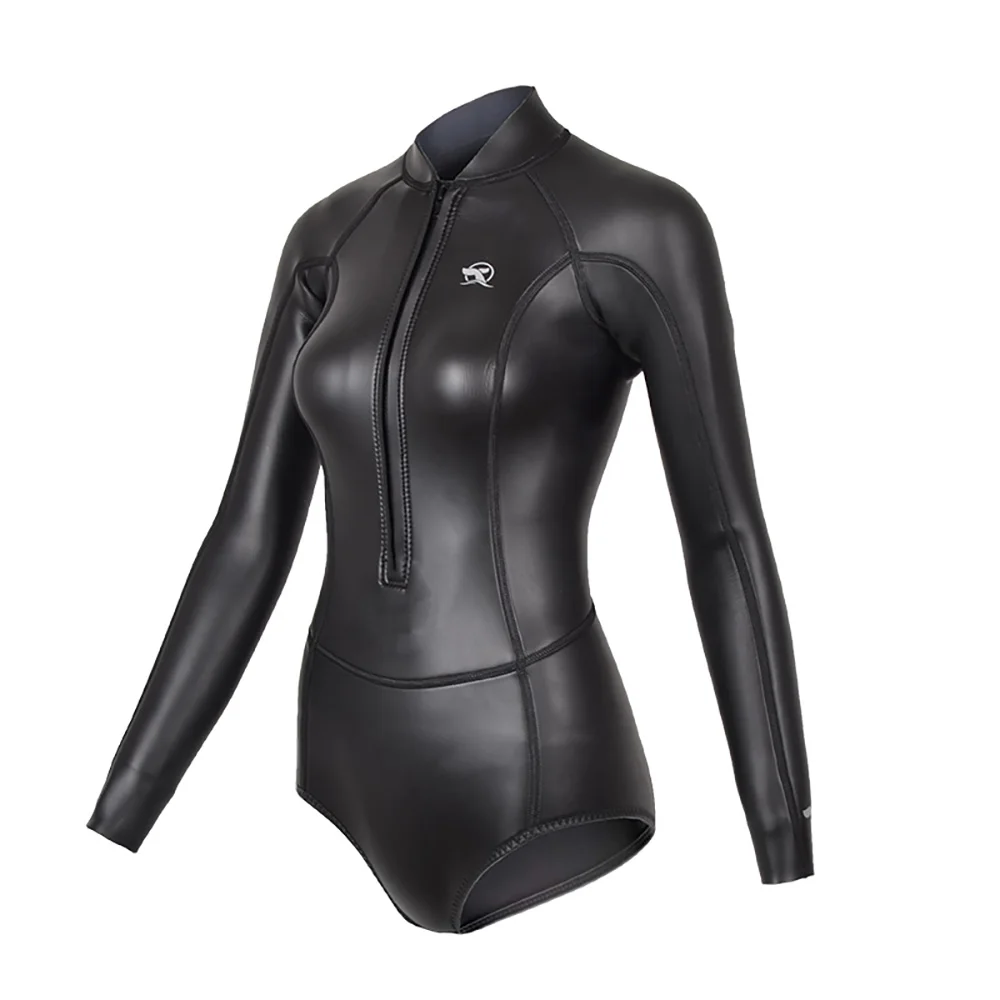 Womens Wetsuit 2mm Smooth-Skin Neoprene Wetsuit with Front Zipper