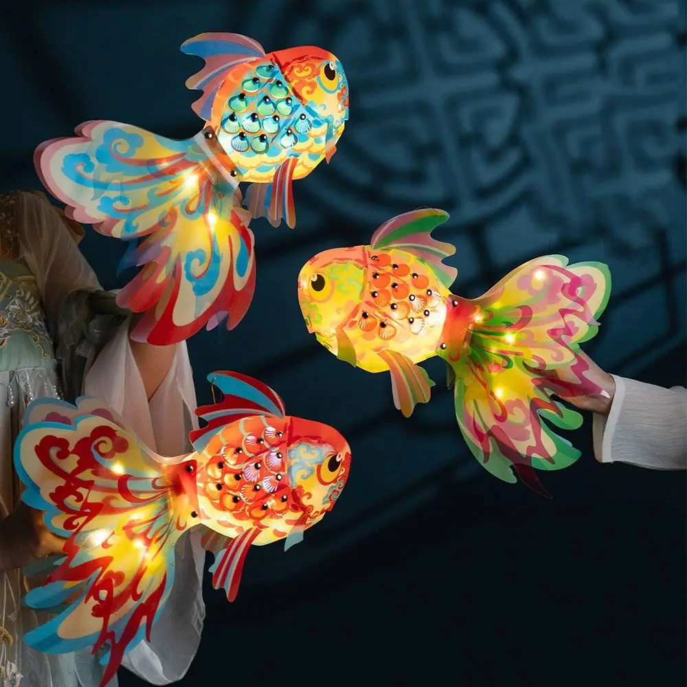 

Handheld Goldfish Lantern Waterproof Koi Fish Mid-Autumn Festival Lantern DIY Blessings Luminous Lucky Fish Lantern Kids