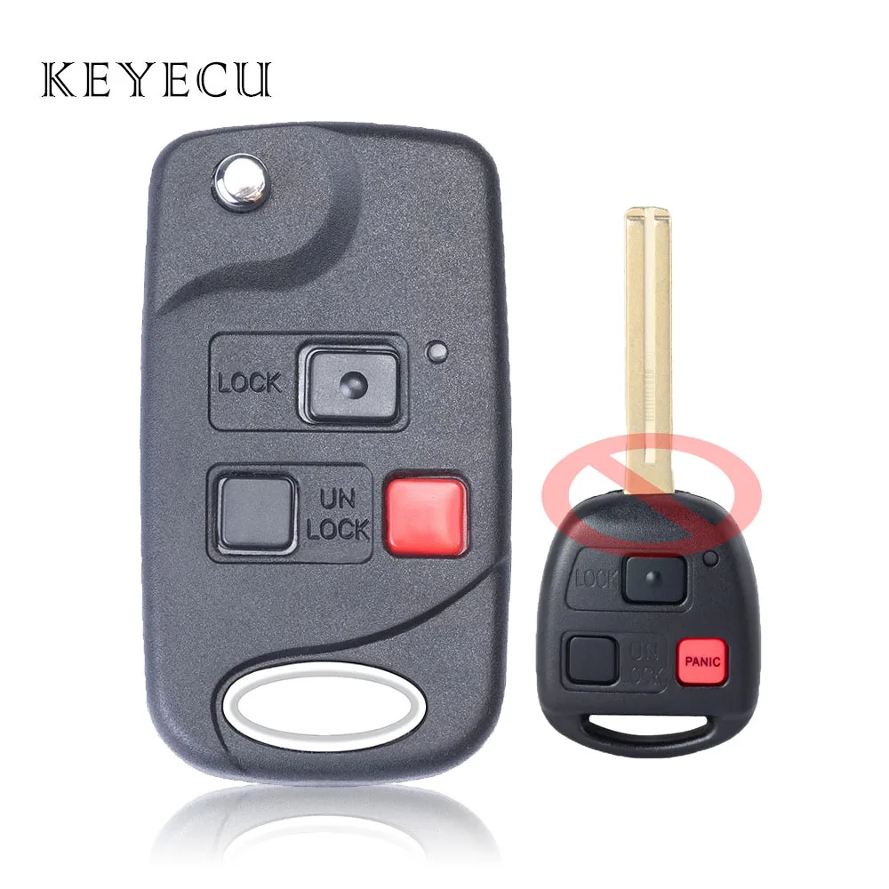 

HYQ1512V 4C / 4D68 Chip Upgraded Flip Remote Car Key Fob 3 Buttons for Lexus GX470 LX470 2003 2004 2005 2006 2007 2008 2009